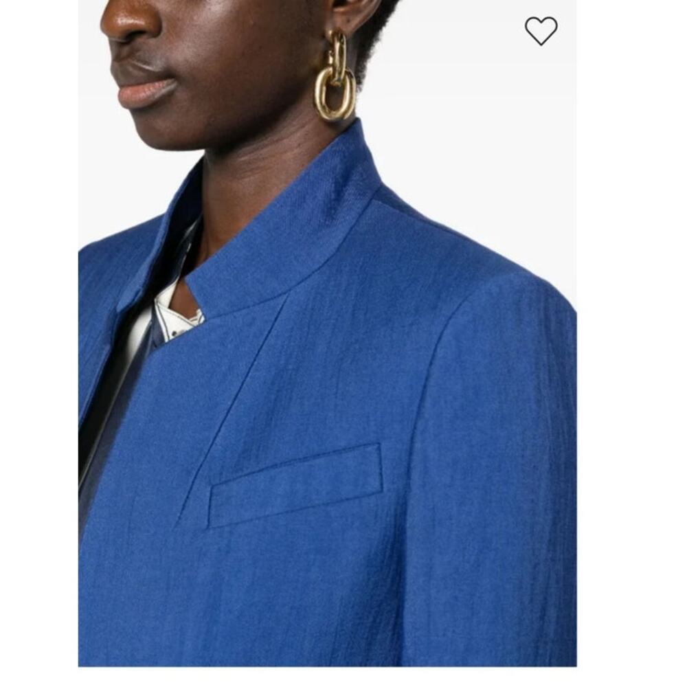 NWT: Zadig & Voltaire Very Open-front Linen Blend Blazer in Blue Saphire - Picture 2 of 16